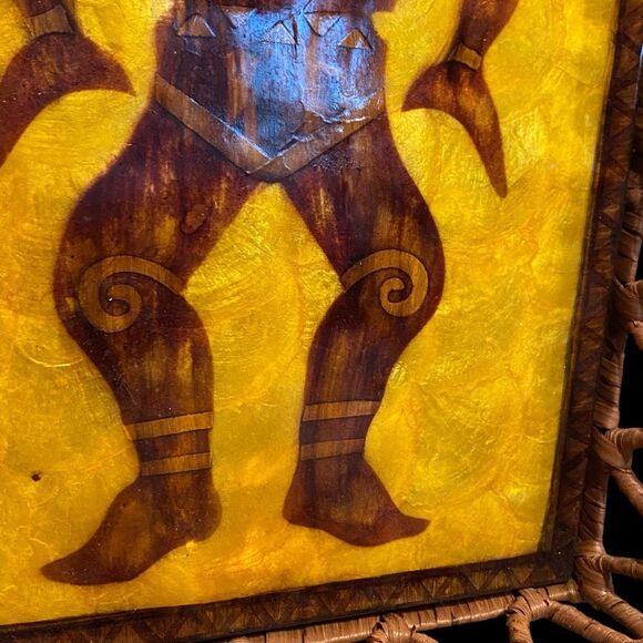 Polynesian Tiki God Capiz Serving Tray AMAZING - Picture 5 of 12